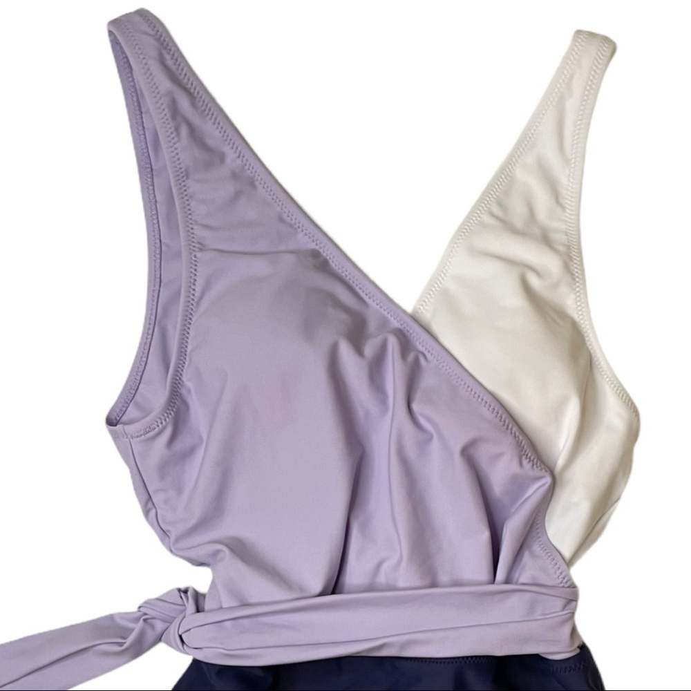 Cupshe NEW Swimsuit Wrap Colorblock Tie Side - Picture 4 of 6